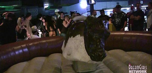  Hot Girls In Lingerie Bull Riding At Local Bar